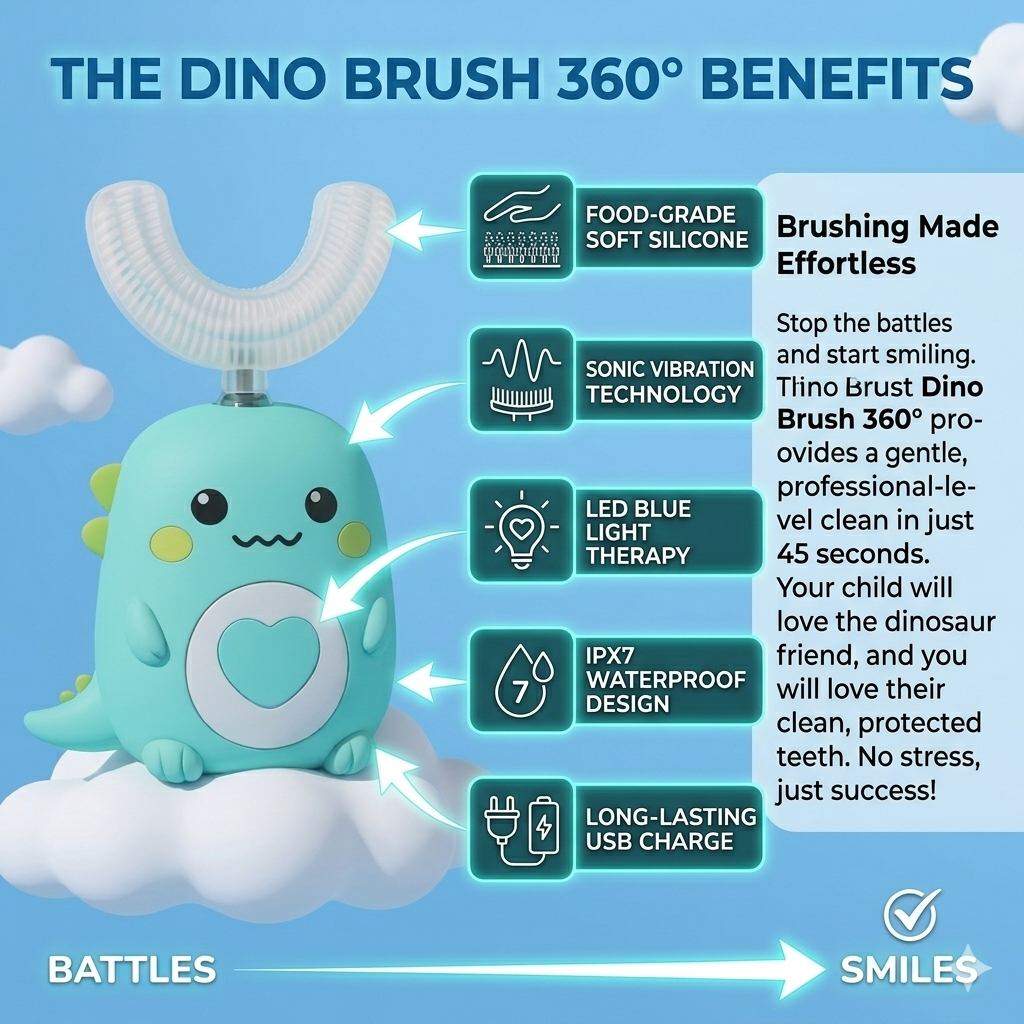 Dino Brush 360° Auto Toothbrush for Kids